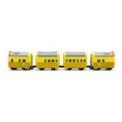 (店+)台鐵初代自強號列車 EMU100型 英國阿婆 英國貴婦 鐵支路4節迴力小列車 壓克力盒裝 QV002