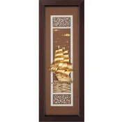 開運陶源 雅鑑鑫品 【古典中國風系列 一帆風順】 船 純金金箔畫 102x38cm