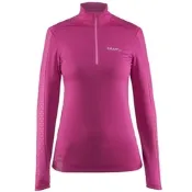 【Craft】女 Facile Embossed Halfzip 長袖拉鍊中層衣.排汗衣.上衣_1904524-2403 桃紅