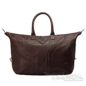 YSL EASY BAG Y字LOGO牛皮波士頓手提包(大-深咖啡)