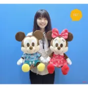 米妮娃娃 玩偶 娃娃 米老鼠 米奇 disney 布偶 Q版坐姿 花衣款 全新正版 米妮 米老鼠娃娃 米奇娃娃 迪士尼