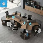 辦公桌椅 電腦桌椅組合 簡約現代 屏風工作位 職員辦公桌 拐角桌 三人位 五人位 員工工作站 滿額免運