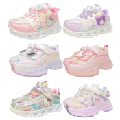 (店+)【HELLO KITTY】酷洛米 女童運動鞋 電燈鞋 銀色 童鞋 旋鈕鞋 正品授權  庫洛米 凱蒂貓
