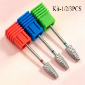 錐形錐體碳化鎢美甲鑽頭 1/2/3 件組,去凝膠、修剪塑形及重塑適用的美甲工具