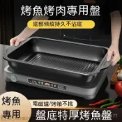 【輕刻佳點】烤盤 韓式烤盤 烤肉盤 不沾烤盤 燒烤盤 電磁爐烤盤 烤魚盤 長方形家用烤魚盤 雙耳烤盤烤肉不鏽鋼不粘鍋專用