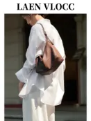 全球選品1館 生活百貨 LAEN VLOCC植鞣皮hobo腋下包女2025新款休閒通勤餃子包單肩斜後背包