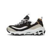(店+)【SKECHERS】66666228-BKGD Skechers斯凱奇 D'LITES 1.0 熊貓鞋 黑白金 厚底時尚 復古百搭運動 軟底緩震校園穿搭潮流 增高輕便 低幫 老爹鞋 女款 黑金