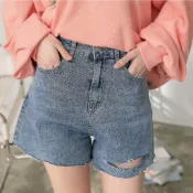 【MISTO SHOP】正韓｜輕薄款牛仔割破短褲