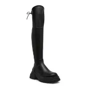 【steve madden】素面後綁帶造型過膝長靴 ROAD(黑色)