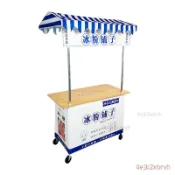 可開髮票🔊擺攤冰粉小推車 帶棚小推車 大學生出攤車 可移動小喫車 折疊小推車 促銷臺 夜市地攤 促銷臺擺攤車 擺攤架 S