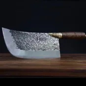 龍泉廠家刀 錘紋切片刀 廚用持久鋒利不銹鋼刀 家用菜刀 高硬度【行運賣場】