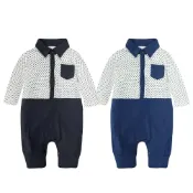 (店+)【Baby 童衣】嬰兒連身服 男寶寶拼接造型服 男童假兩件紳士連身衣 12016