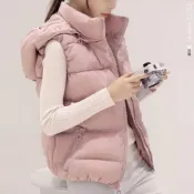 (店+)【Amay Style 艾美時尚】冬新品 中大尺碼女裝 背心 日韓設計 可拆式連帽仿羽絨保暖鋪棉背心外套。M-4XL(4色.預購)