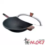 【百利市購物中心】《掌廚HiCHEF》木柄輕量不沾鍋40CM 中華炒鍋(適用電磁爐)