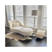 (店+)貴妃椅沙發 貴妃椅臥室 太妃單人躺椅 新中式白色北歐布藝沙發現代輕奢風美人榻