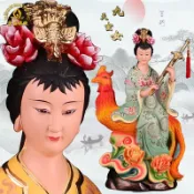 協貿國際日用品生活2館 九天玄女娘娘神像19寸九天圣母鳳凰寶劍九天玄女居家供奉道教擺件