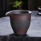 功夫茶具 紫砂公道杯 茶漏一體套裝 手工家用大號 茶海濾茶器 耐熱易握