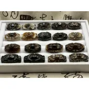 DIY手作系列 天然原礦雕刻 雙龍搶珠老雕刻 雕刻天珠 老礦石 老珠 九頁岩 天然西藏原礦