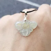 【親翠】天然翡翠 冰黃桂花糕蝴蝶  鎖骨皮繩鏈
