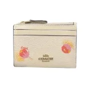 【COACH】花卉鑰匙皮革零錢包
