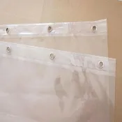 【寶盒百貨】寬180×180 PEVA全透明無花紋金屬扣眼防水浴簾(免打孔窗簾拉簾 門簾 窗簾拉簾 附掛鉤)