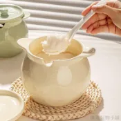 【台灣出貨】陶瓷罐裝豬油耐高溫帶蓋豬油罐油波辣子罐辣椒罐儲油罐子廚房家用