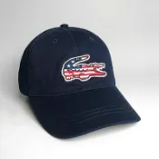 美國百分百【全新真品】Lacoste 鱷魚牌 帽子 棒球帽 老帽 男女 配件 國旗 電繡 LOGO 深藍 AP59