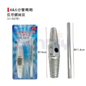 (店+)(燦光五金)巨匠 反牙螺絲攻/4&6分管兩用/水龍頭螺絲拔器/斷頭取出/倒牙/鉻鉬鋼/7#+8#-(JJ-H278)