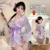 💙現貨✨迷霧紫印花和服 和式睡衣 性感睡衣 情趣和服 罩衫 情趣角色服 浴衣 性感和服 cosplay 情趣內衣