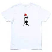 摩艾 聖誕 短袖T恤 白色 原創 老公公 禮物 Xmas 石像 鬍子 Moai