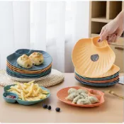 姵蒂屋  清倉！出清！吐骨碟子 多用零食盤 餃子碟 小吃點心盤水餃盤 創意扇形餐盤 環保盤日式水果盤 塑料盤子 餃子盤