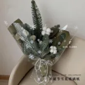 【台中發貨】聖誕雪花透明玻璃紙 加厚防水包花紙 鮮花花束包裝材料 平安夜蘋果禮物包裝紙 花店聖誕包材
