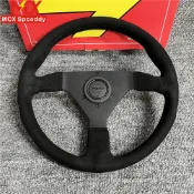 Momo 方向盤 13 英寸 320mm 平絨面革皮革賽車拉力賽運動