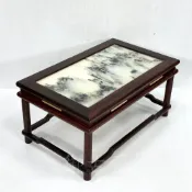 (店+)【御古齋】酸枝木 國畫石 石面 長方形底座 高腳底座  藝品展示底座 木座 花台 花座 實用擺設 擺飾 0619