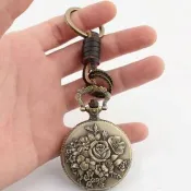 【時光旅人】盛開的山茶花造型復古懷錶/飾品 附盒裝 生日 送禮 禮物(附贈鑰匙圈)