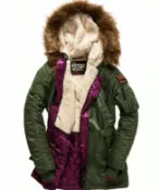 DryDog 跩狗嚴選 跩狗嚴選 極度乾燥 Superdry SD Parka N3B 加厚刷毛 長版 飛行夾克 防風 風衣 外套 大衣 軍綠 紫色 腰身