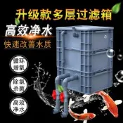 全館免運周轉箱過濾箱自製魚缸錦鯉魚池過濾器泥盆過濾盒景觀池上置diy
