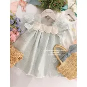 KILI童裝 現貨 FairyWorld 渡假風 蕾絲格洋裝 春夏款 19/21號