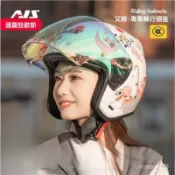 AIS艾獅安全帽女摩託車電動車安全安全帽男女四季通用最新款雙鏡冬季半盔