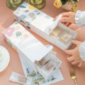 『Mi烘培』清新抽屜式包裝盒 牛軋糖 點心盒 手工餅乾盒 雪花酥 糖果盒 達克瓦茲 馬卡龍