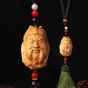 【樸緻精品】黃楊木 關聖帝君 關公神像 法像莊嚴 掛飾 掛件 小雕件（GA-2583）