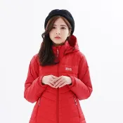 女款防風防潑禦寒中長版90%羽絨外套22022紅色