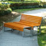 免運 公園長椅 戶外休閒長椅 公園椅戶外長椅庭院雙人靠背長條凳子室外防腐木塑木休閑座椅鐵藝 可開發票 新店全館五折 工廠現貨直銷 新品特價 b8312