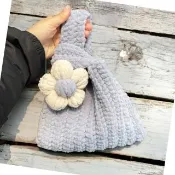 【創意手工】DIY編織小花包包(附工具 針織包 毛線包 手提袋 手作 購物袋 手提包 毛線包 手腕包 禮物)