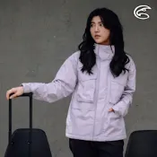 ADISI 女單件式防水防風透氣保暖外套(可拆帽) AJ2421052 薰衣草紫 (S-2XL)｜刷毛 防潑水 防水外套