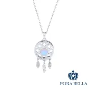《Porabella》925純銀鋯石項鍊 月光石純銀項鍊 捕夢網純銀項鍊 月光下的守護符 Necklace