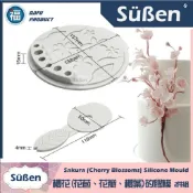 【櫻花(花苞、花瓣、櫻葉)矽膠模】2件組 花心矽膠模 適用翻糖花翻模巧克力模手工皂模食用色素筆惠爾通色膏 葉子 花脈模
