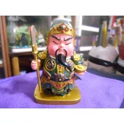 100%Q版樹酯彩繪招財一夫當關尺寸 W7 D5 H11公分元寶關聖帝君擺件請先詢問庫存