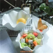餐盤 盤子 牛排盤 陶瓷盤 沙拉碗 創意陶瓷純白冰淇淋雪糕碗沙拉碗甜品碗綿綿冰水果碗簡約西式餐具