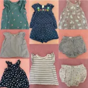 女童 女寶 新生兒3-6M寶寶包屁衣套裝 H&M GAP Carter NEXT等品牌 可愛二手衣 包屁衣 洋裝 短褲